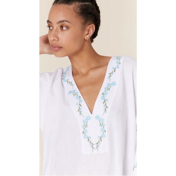 NWT Andie Swim X Fanm Mon Collaboration Kepez Linen Dress White Size Small - Picture 4 of 7